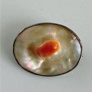 Blister Pearl sterling silver brooch